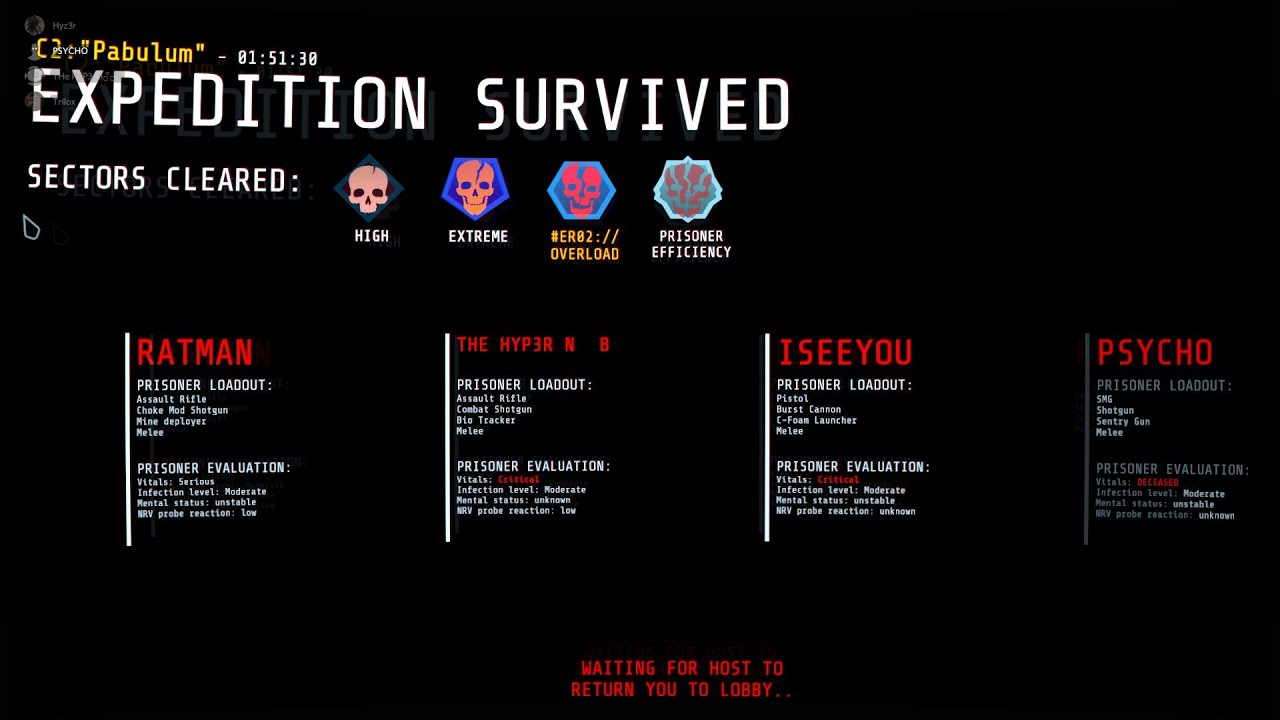 GTFO Rundown 004 Level C2 Prisoner Efficiency in 1 Hour and 51 Minutes