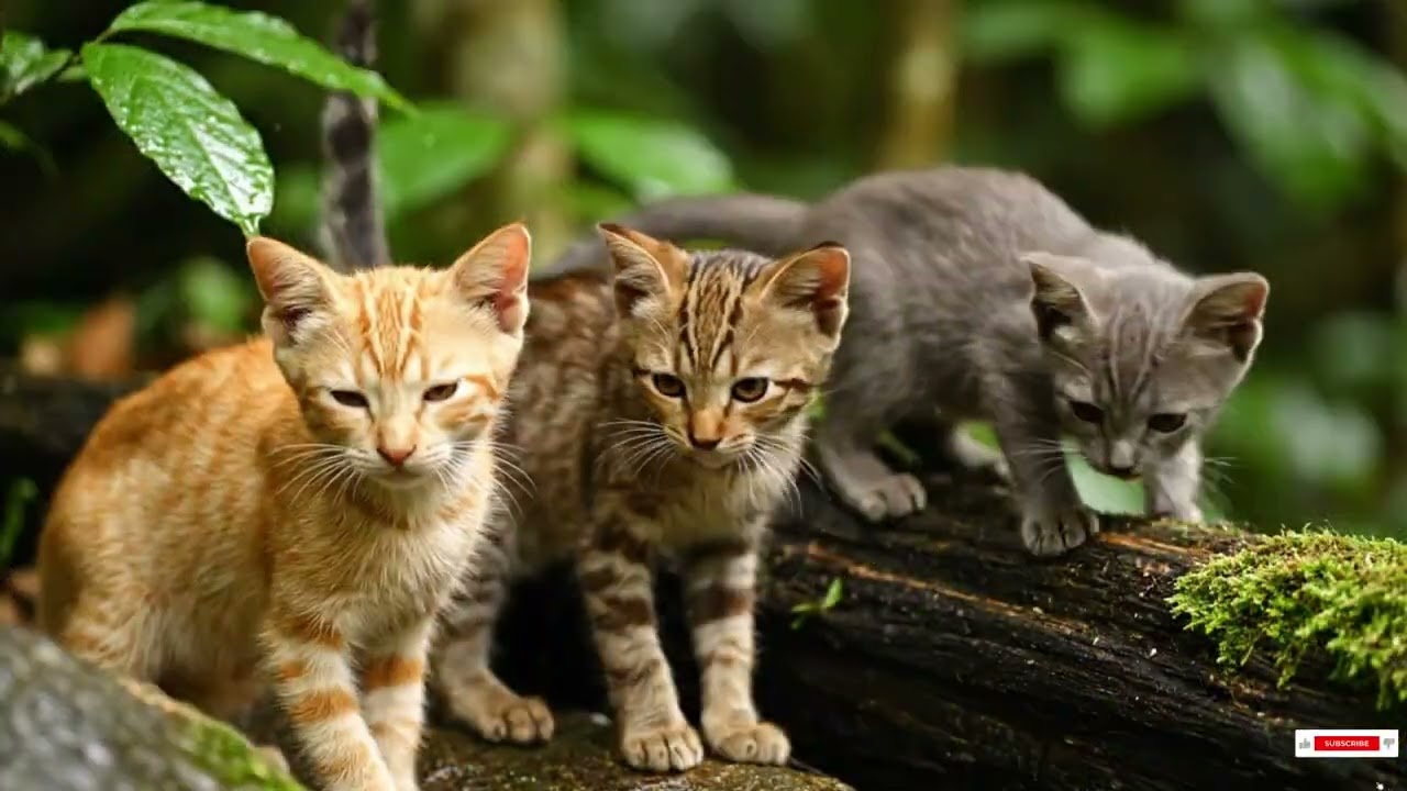 innocent kittens finding shelters in storms jungle 