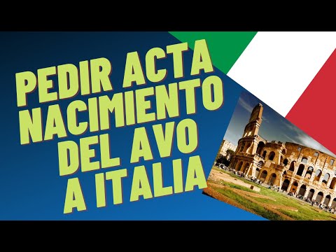 Como pedir acta de nacimiento italiana del AVO, a la comuna de Italia