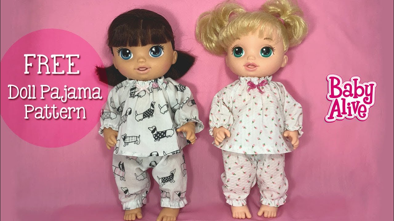 How to make Baby Alive 12 Doll Pajamas. Free Pattern DIY Tutorial