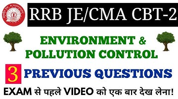 ENVIRONMENT BASICS PREVIOUS QUESTIONS FOR RRB JE/CMA CBT-2 EXAM