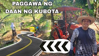 Paggawa ng Kalsada sa gitna ng niyogan daan ng kubota...Pagsisimula ng magbungkal ng lupa