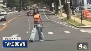 Long Island police car hits woman pointing loaded gun in middle of intersection | NBC New York