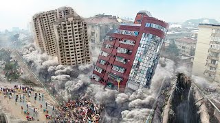 Most Horrific Earthquake in Taiwan! Buildings fall right on people, Tsunami Warning in Taiwan