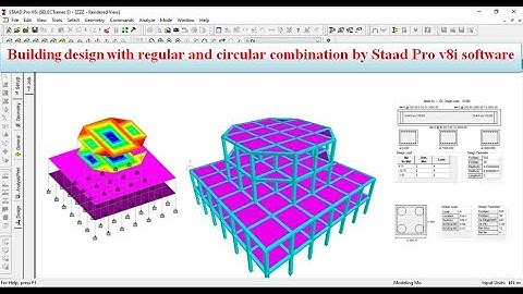 Building design with rectangular and circular shapes by staad Pro V8i software