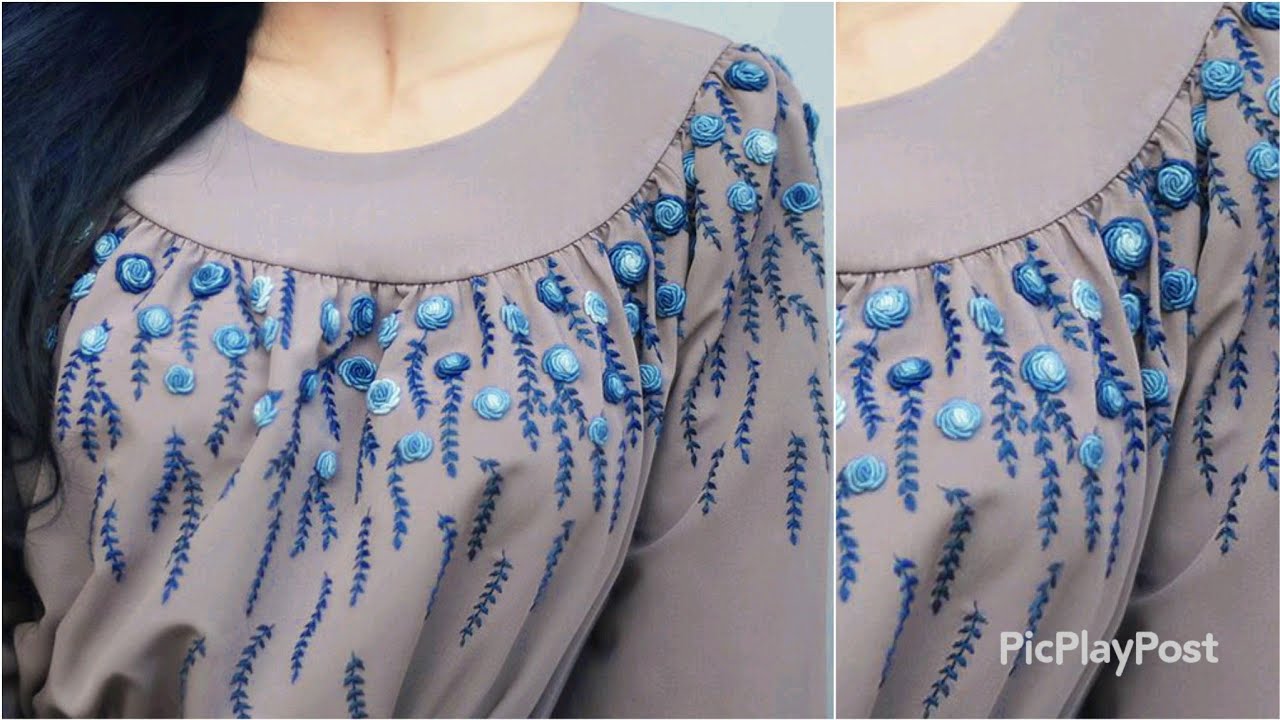 ഇത്ര എളുപ്പം ആയിരുന്നോeasy hand embroidery neck designpassion in