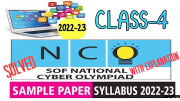 NCO - Class 4 Solved Sample Paper of 2022-23 | National Cyber Olympiad | SOF #sof   #class4  #cyber