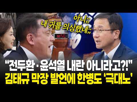 "내란이 아니라고?" 한병도, 막말하는 김태규에 '분노' / 더불어민주당 정책조정회의