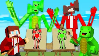 JJ and Mikey Using DRAWING MOD to SIRENHEAD JJ VS Mikey SIRENHEAD Battle - Maizen Video in Minecraft