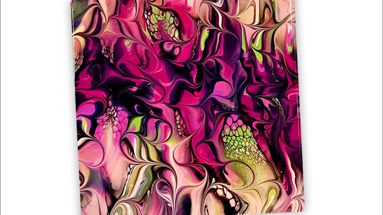 (937) Modified Bloom Technique, Pink Base, Acrylic Paint Pouring - YouTube