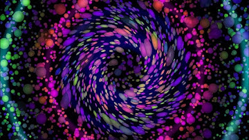 Psychedelic bubble vortex spiral swirling in abstract tunnel | Motion background loop | 1 hour