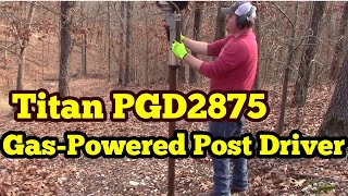 Driving in steel post with gas post driver titan 2875