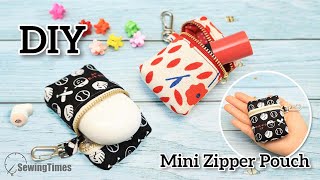 DIY Mini Zipper Pouch | Earphone Case Coin Purse Sewing Tutorial [sewingtimes]