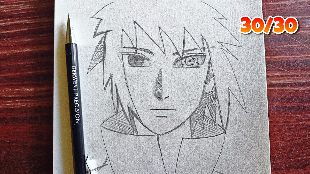 How to draw SASUKE (Naruto Shippuden) step by step, EASY - BiliBili