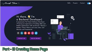 Responsive Portfolio Website using React Tutorial | Part-III Creating Home Page #react #portfolio