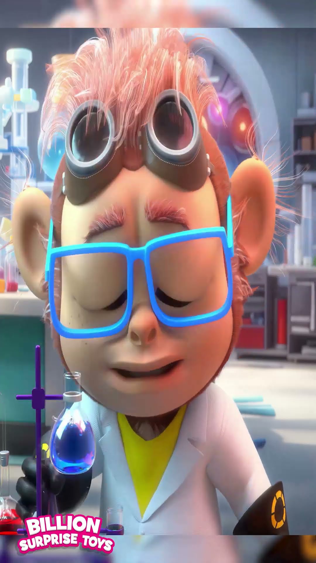 Mr. Scientist Monkey's Helper Turns into a Monster! -  ABCs and 123s #shorts #billionsurprisetoys