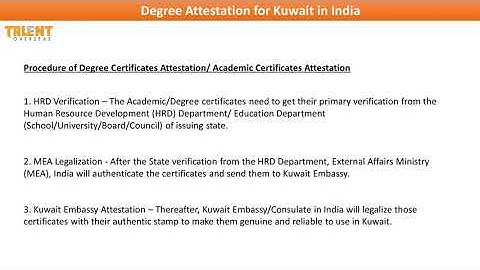 Get Degree Attestation for Kuwait in India