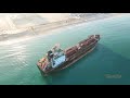 Ship Drifted Ashore At Umm Al Quwain Beach - UAQ Vessel - UAE - DJI Mavic Air 2 - 4K Aerial Video