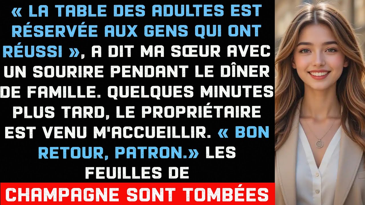 Ils m'ont fait asseoir à la table des enfants, puis ont découvert qui avait acheté le restaurant