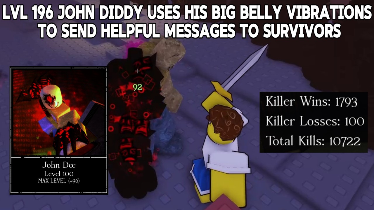 Lvl 196 John Diddy sends morse code to survivors via his chudlacious belly slapping to give them joy