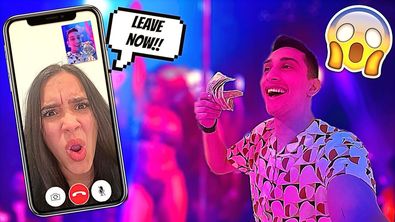 FACETIMING MY GIRLFRIEND WHILE AT THE STRIP CLUB! *SHE PULLED UP*