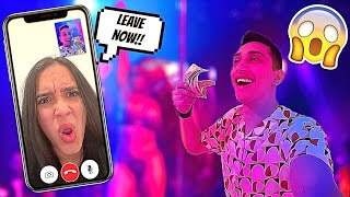 FACETIMING MY GIRLFRIEND WHILE AT THE STRIP CLUB! *SHE PULLED UP*