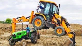 JCB 3dx Loading Mud int TATA 3525 Tipper TATA 2518 Mahindra NOVO 605 tractor DI 4x4 dump track