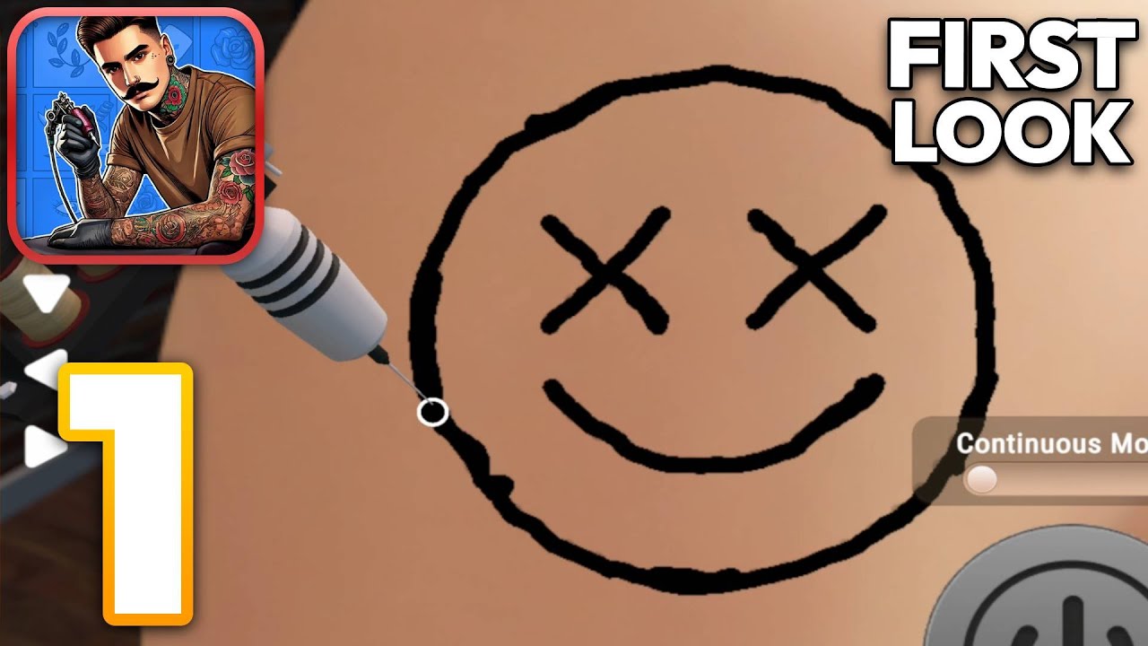 Tattoo Studio Simulator - Walkthrough Gameplay Part 1 - Tutorial (iOS, Android)