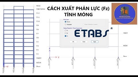 CÁCH XUẤT PHẢN LỰC (FZ) ĐỂ TÍNH TOÁN MÓNG TRÊN ETABS