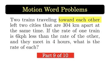 DRT09 Motion Problem - Traveling Toward Each Other, Unknown Rate
