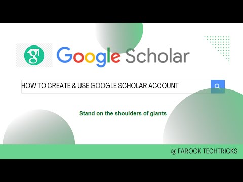 How to Create a Google Scholar Account