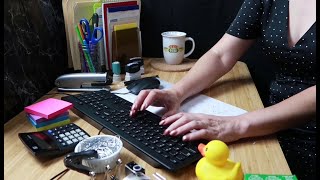 ASMR Office Sounds (Typing, Writing, Mail, Crinkles, Coffee, Files, Mouse Clicks, Stampers, No Talk)