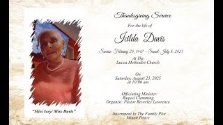 Icilda Davis Thanksgiving Service
