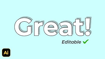 Hatched Shadow Editable Text Effect Design | Adobe Illustrator Tutorials