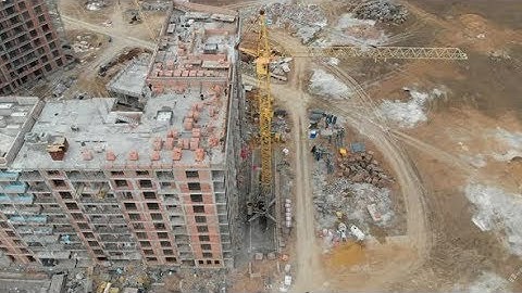 Camera Rotating Down Above Construction Site | Stock Footage - Videohive