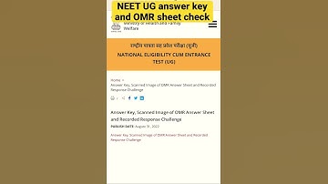 NEET UG answer Key and OMR sheet it’s released check now