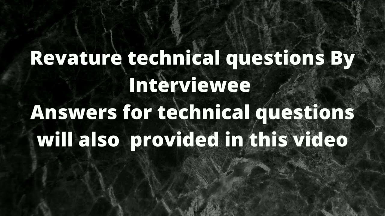 Revature Technical Interview Questions - YouTube
