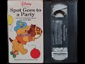 Disney Presents Spot Goes To A Party 1994 VHS
