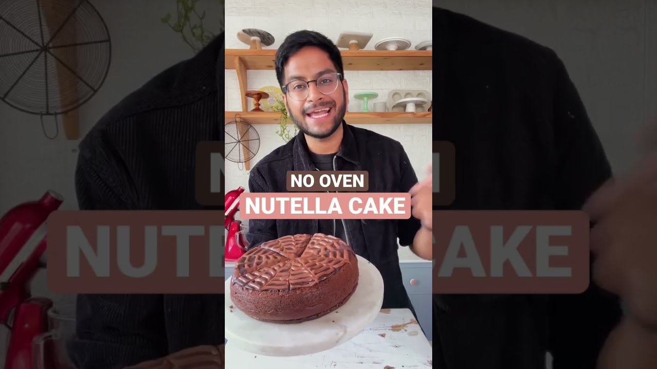 NO OVEN, NO EGGS NUTELLA CAKE ON STOVE 🍫💯 shorts YouTube