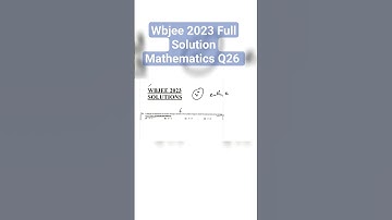 Wbjee 2023 Full Solution Mathematics Q26#shorts #shortcut #tricks #engineering #science #exam #study