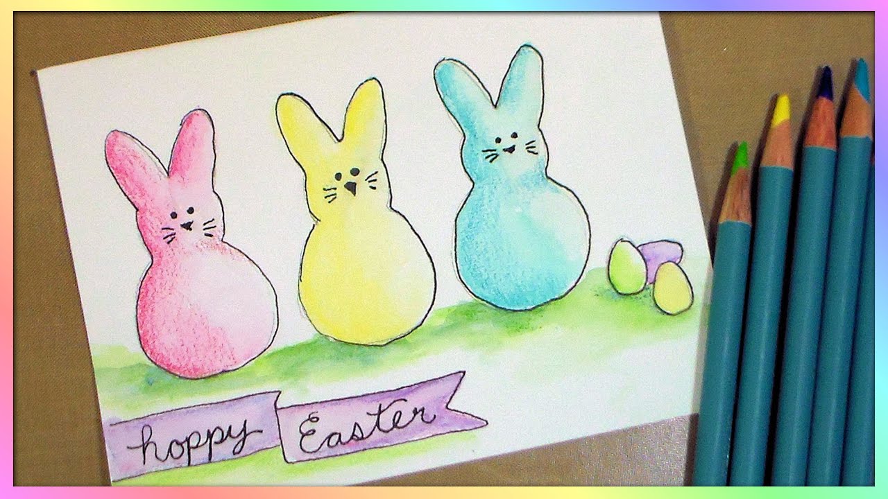 Limited Supply PEEP card for Easter // no stamps needed!