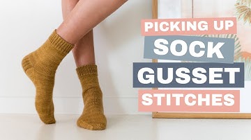 Knitting Socks Tutorial || Picking up gusset stitches without holes