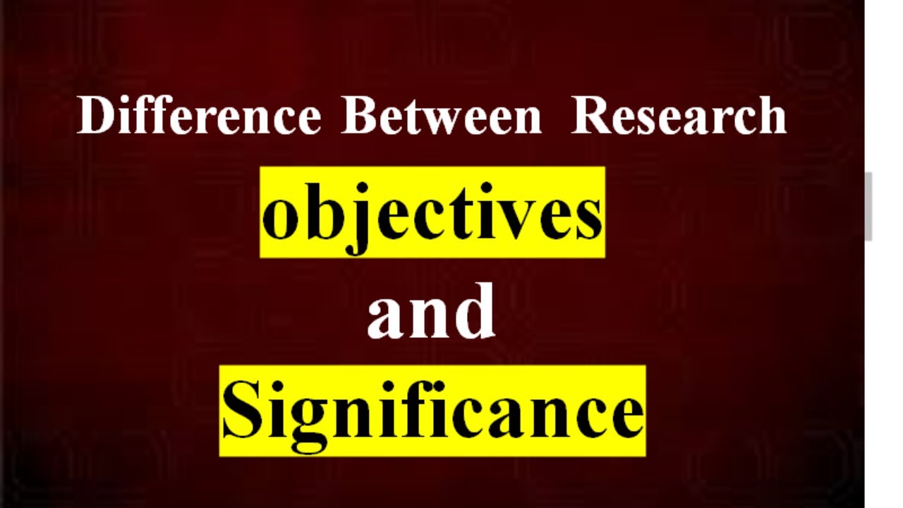difference between research objectives