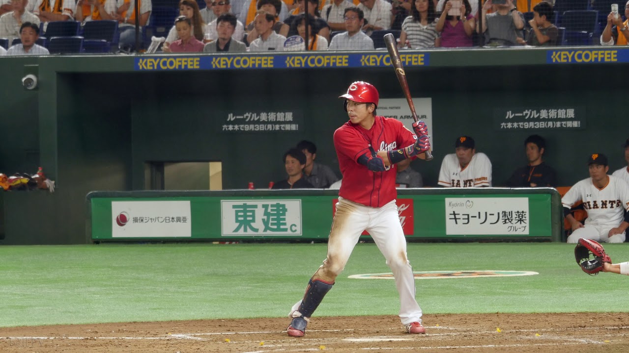 広島東洋カープ 野間峻祥 バッティングフォーム&バッティング（スロー