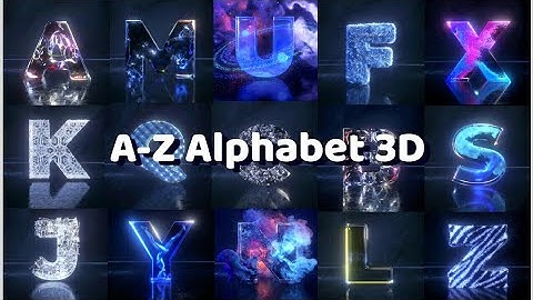 A-Z Alphabet 3D motion. 36 days of type. English capital letters. Animated alphabet.