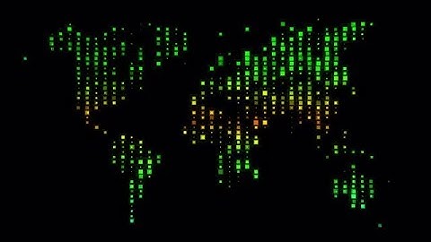 HUD Squares World Map Stock Motion Graphics