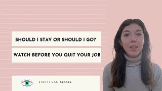 Before you quit your job watch this