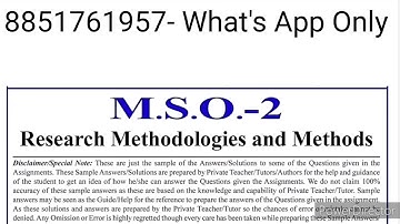 MSO 02 Solved Assignment 2022-23 in English | MSO 02 Solved Assignment PDF 2022-23 | MSO2 Assignment