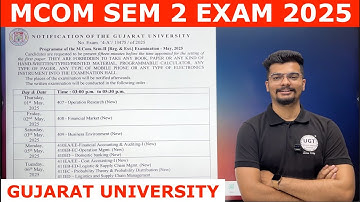 Mcom Sem 2 Exam Time Table 2025 | Mcom Sem 2 | Gujarat University | UGT