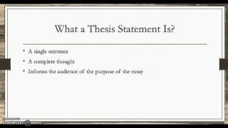 Thesis Statements & Structure